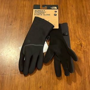 The North Face WindWall CloseFit Fleece Gloves black new Women’s Size Small